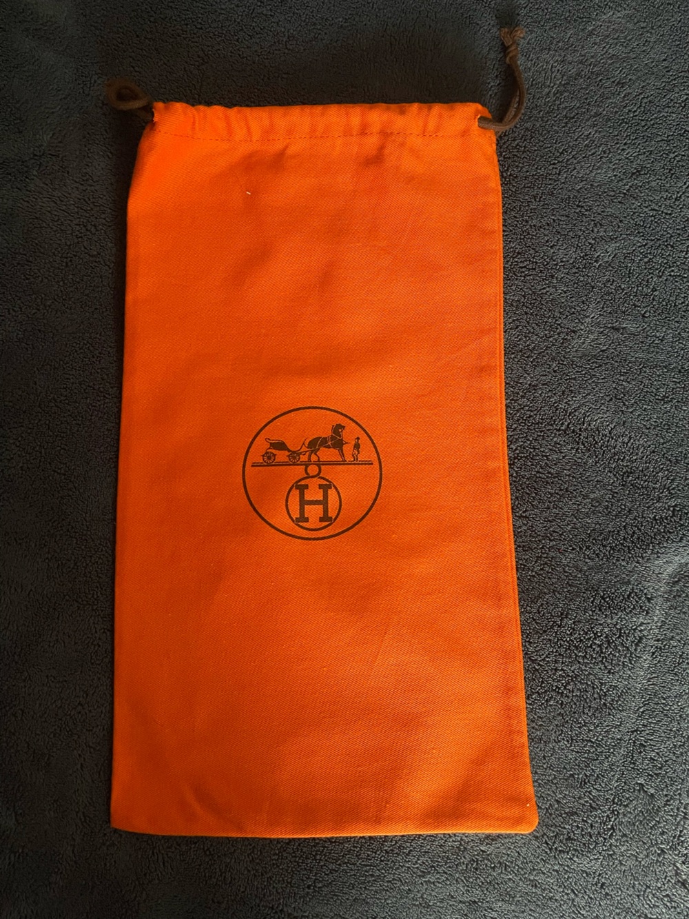 Hermès Orange Drawstring Travel Dust Bag
